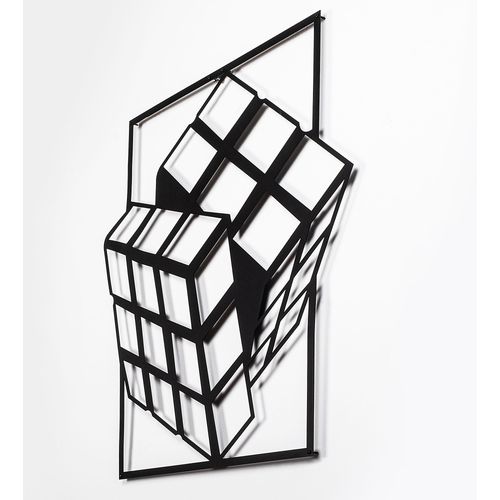 Rubik's Cube Black Decorative Metal Wall Accessory slika 3