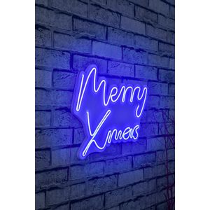 Wallity Ukrasna plastična LED rasvjeta, Merry Christmas - Blue