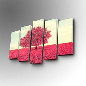 5PUC-124 Multicolor Decorative Canvas Painting (5 Pieces)