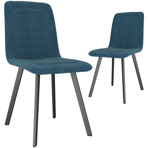 Blagovaonske stolice 2 kom plave baršunaste slika 15