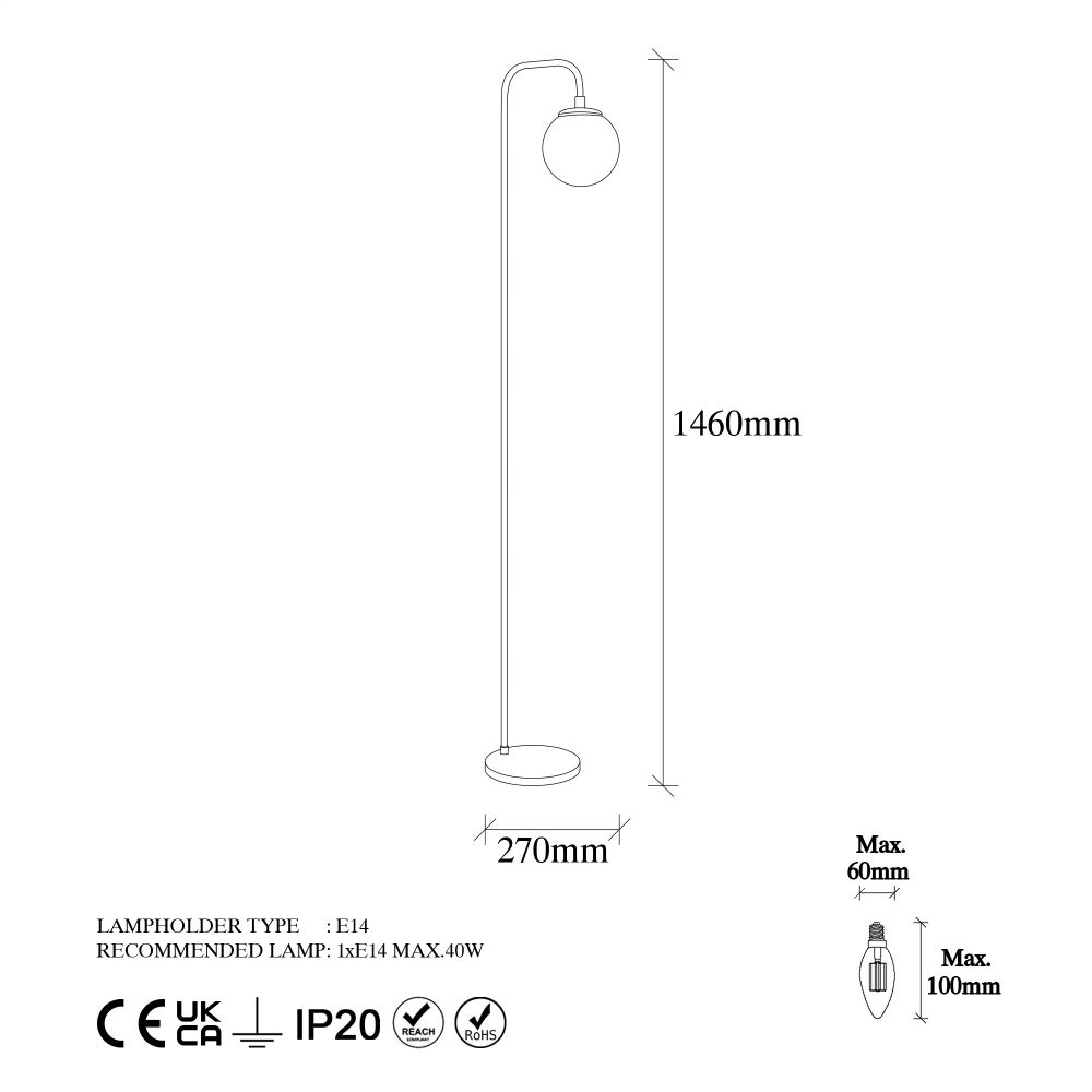 Viran - Crna Podna Lampa 10960 slika 5