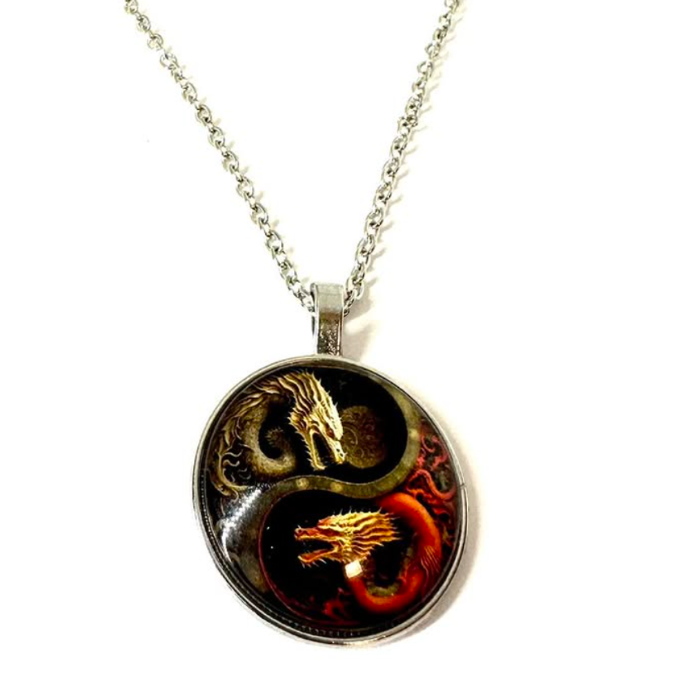 Ogrlica Jing Jang Dragons slika 1