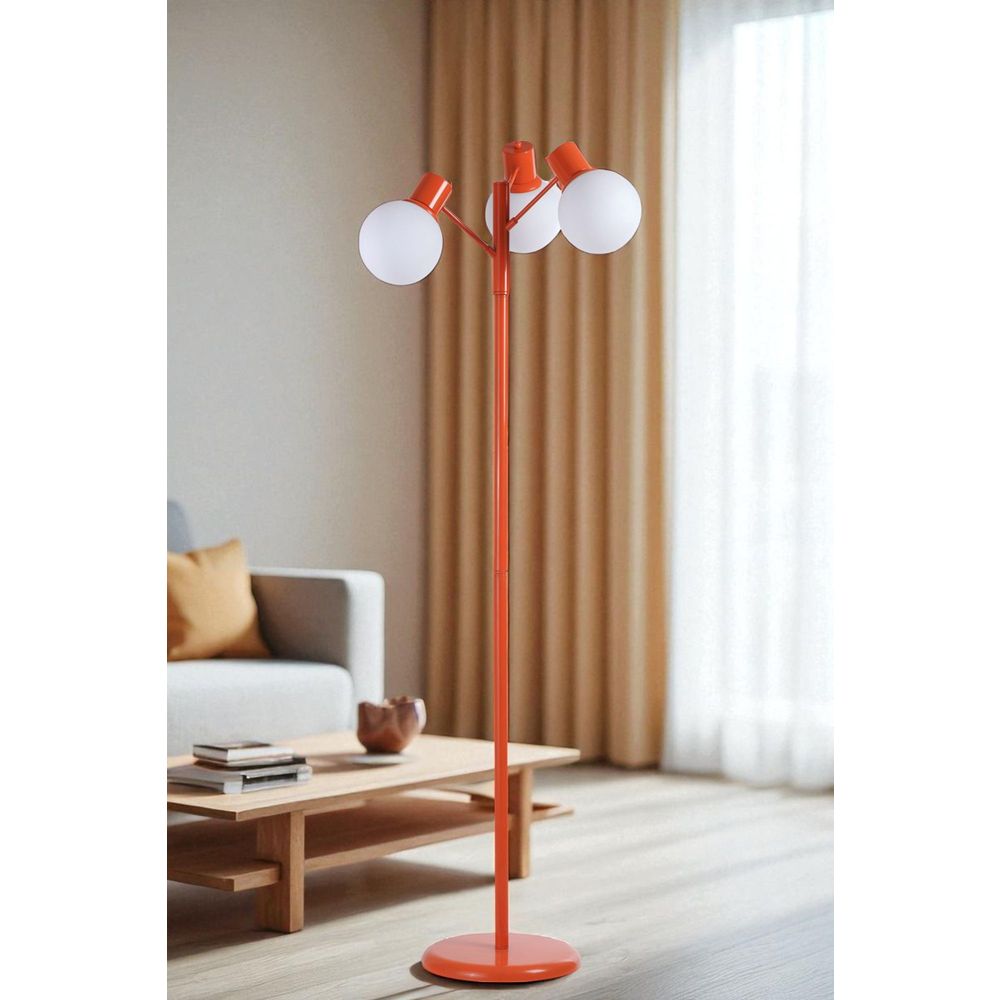 Opviq Podna lampa 210, bijela, narančasta slika 1