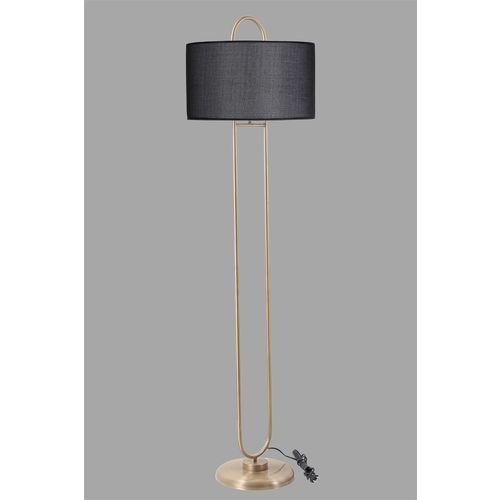 Elips Lambader Eskitme Ayak Hasır Siyah Abajurlu Black Floor Lamp slika 3