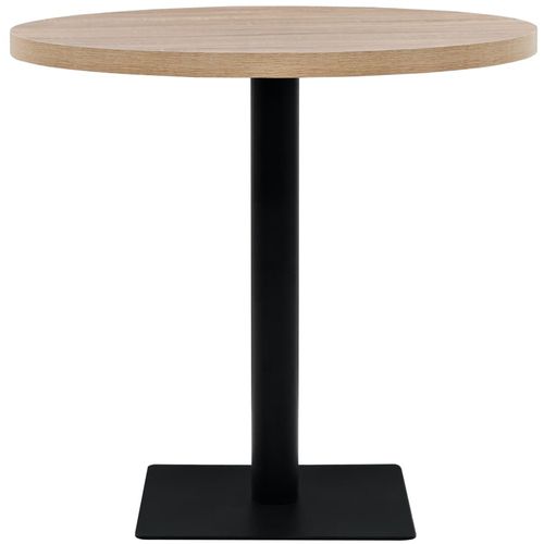 Okrugli stol za bistro od MDF-a i čelika 80x75 cm boja hrasta slika 20