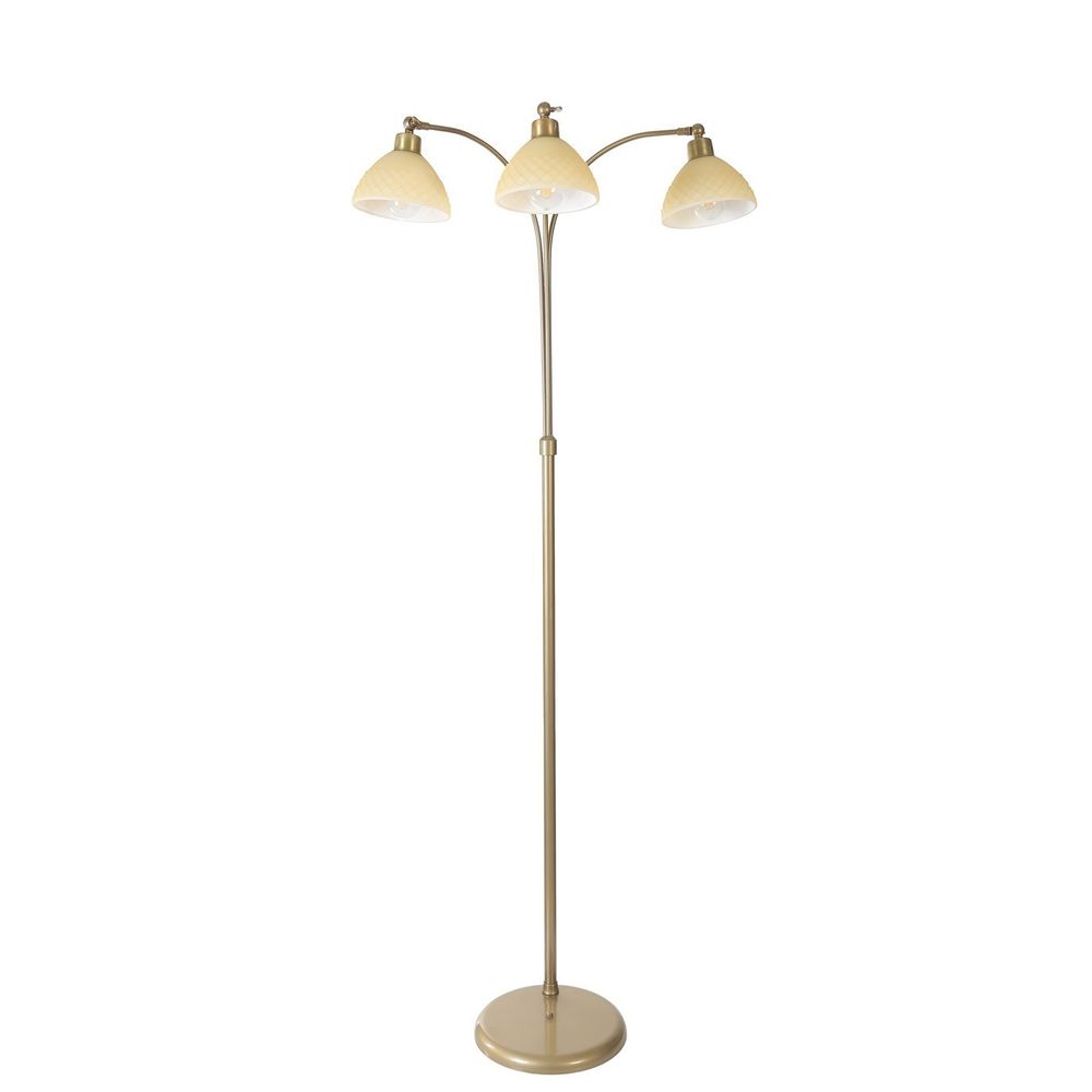 Gonca 3 Lü Eskitme Sarıkız Camlı Lambader Gold slika 3