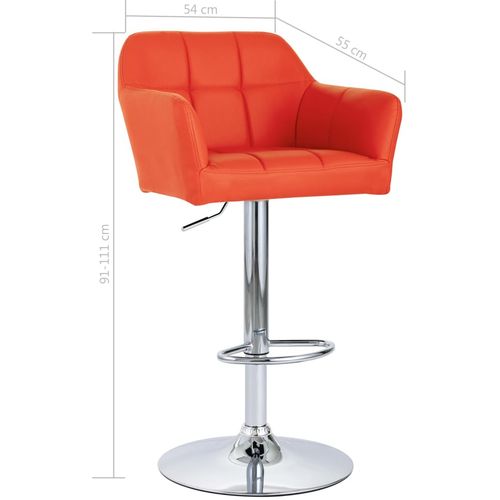 Barska stolica od umjetne kože s naslonom za ruke narančasta slika 16