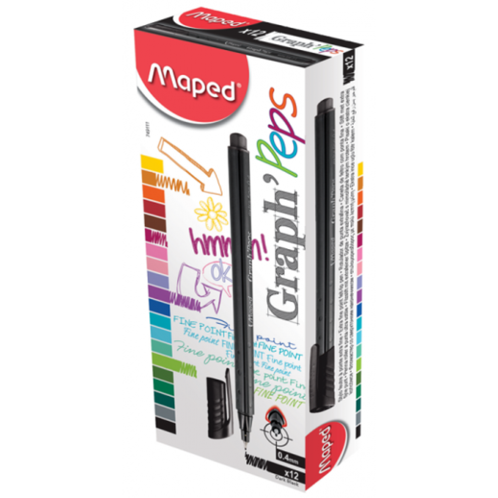 Maped Fineliner 0.4 mm crni box slika 2