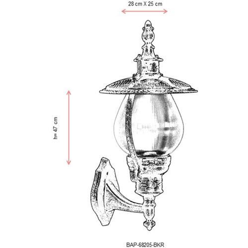 BAP-68205-BKR Brown Outdoor Wall Lamp slika 3
