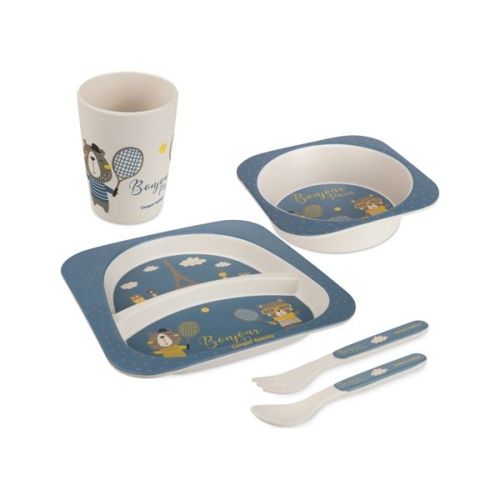 Canpol Babies Set Za Hranjenje 5 Delova - Bonjour Paris Navy Blue slika 1