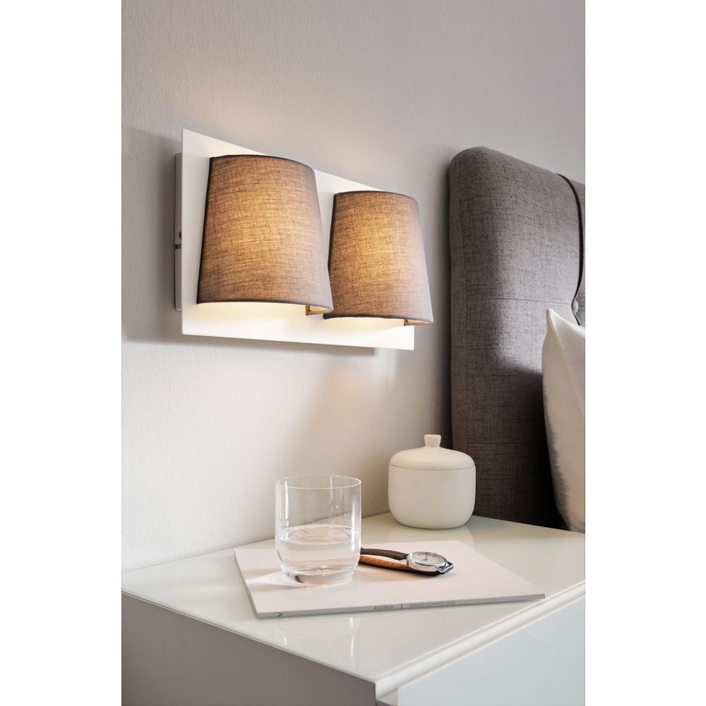 Eglo zidna rasvjeta serravalle led 2x5,4w 3000k 820lm bijelo/sivo v:190mm slika 2