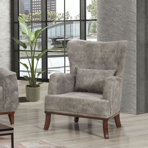 Atelier Del Sofa Marta-Gray Grey Wing Chair