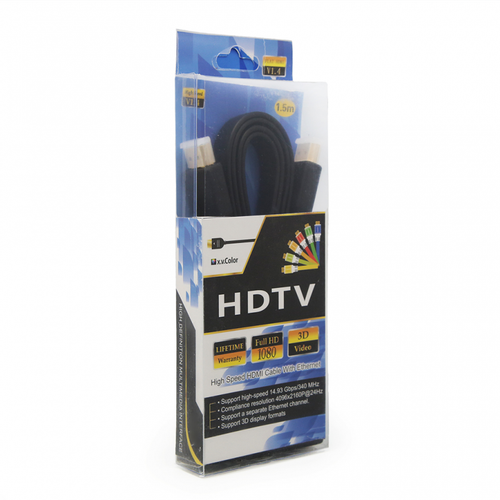 Kabl Flet HDMI na HDMI 1.5m crni slika 1