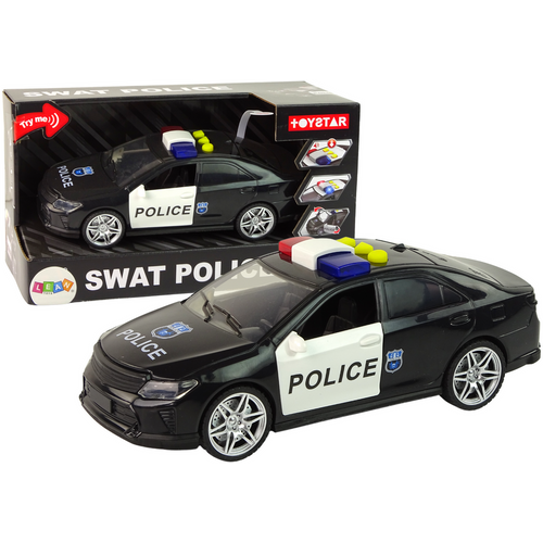 Policijski auto 1:14 sa svjetlosnim i zvučnim efektima crni slika 1