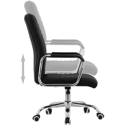 Okretna uredska stolica od tkanine crna slika 16