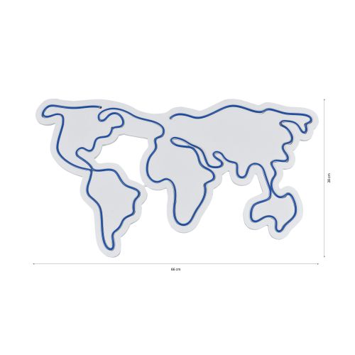 Wallity World Map - Plava Dekorativna Plastična LED Rasveta slika 9