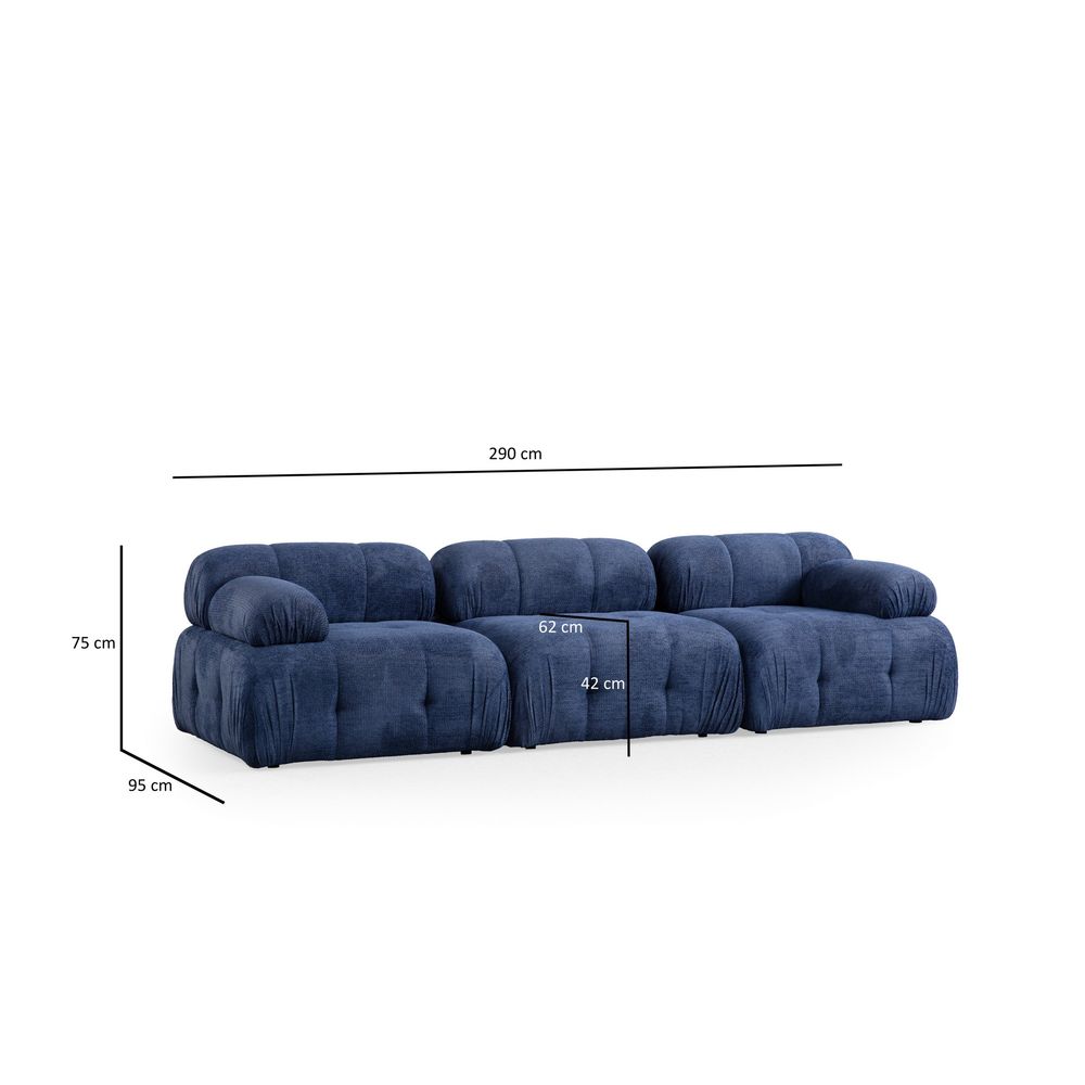 Petite 3 - Noćna Plava Sofa za Tri Osobe slika 11