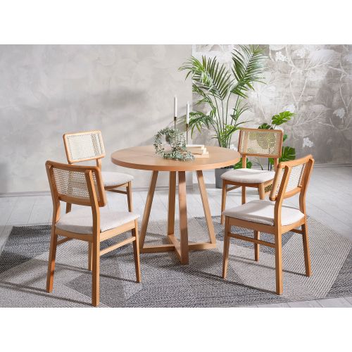 Puffy - Natural Natural Dining Table & Chairs Set (4 Pieces) slika 3