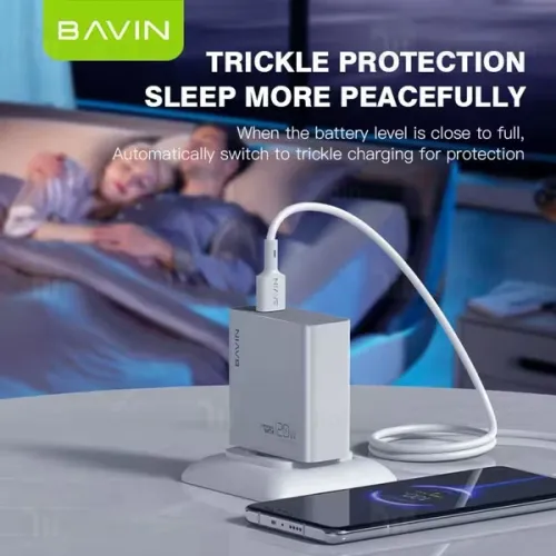 Bavin punjač 120W USB-A + kabl type-C bela slika 8