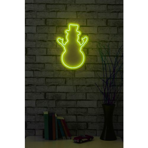 Wallity Ukrasna plastična LED rasvjeta, Snowman - Yellow slika 2