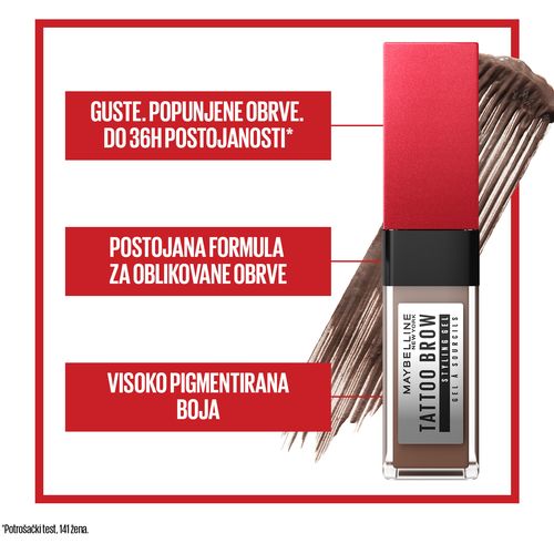 Maybelline New York Tattoo Brow 36H gel za obrve brown  slika 6