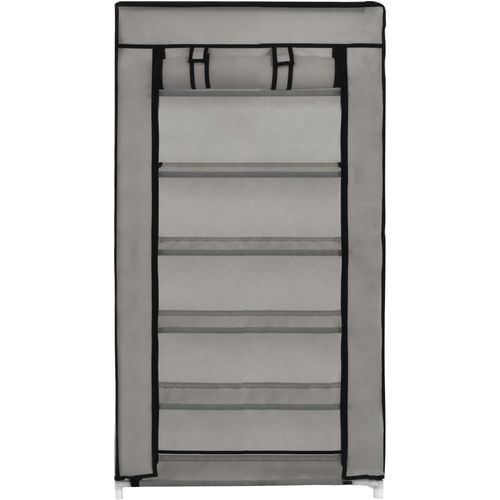 282430 Shoe Cabinet with Cover Grey 58x28x106 cm Fabric slika 6