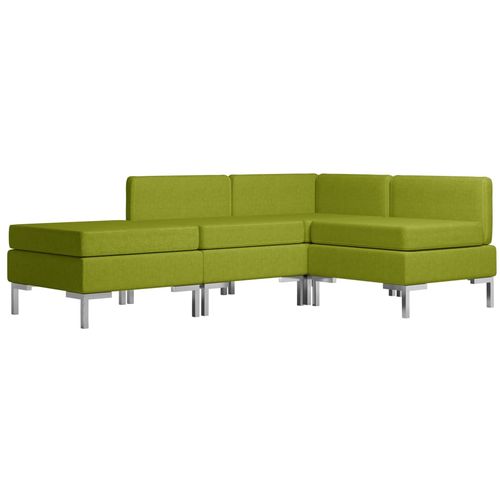 4-dijelni set sofa od tkanine zeleni slika 2