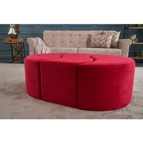 Atelier Del Sofa Tabure, Crvena, Alya Puf - Red slika 2