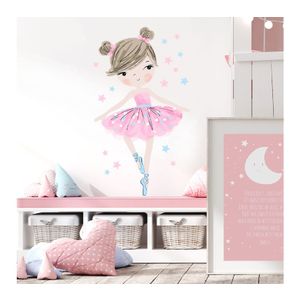 Pastelowe zidne naljepnice balerina roze