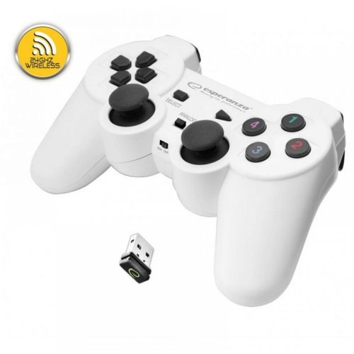 ESPERANZA EGG108W  BEŽIČNI GAMEPAD 2.4GHZ PS3/PC USB  GLADIATOR BELO/CRNI slika 1