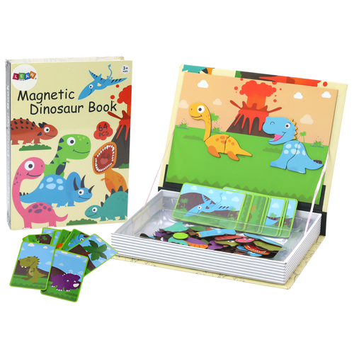 Magnetna knjiga slagalica - Dinosauri Puzzle kartice - 64 dijela slika 1