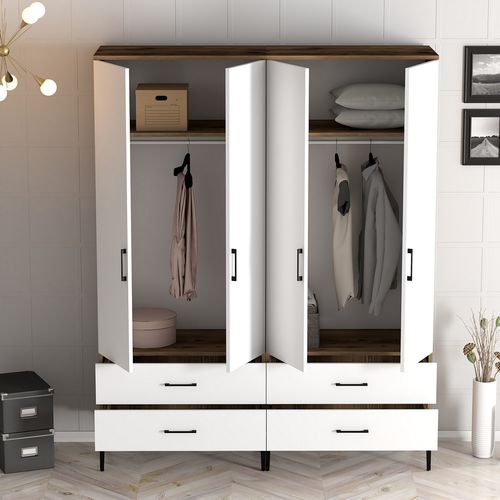 Kumsal TT - Walnut, White Walnut
White Wardrobe slika 2