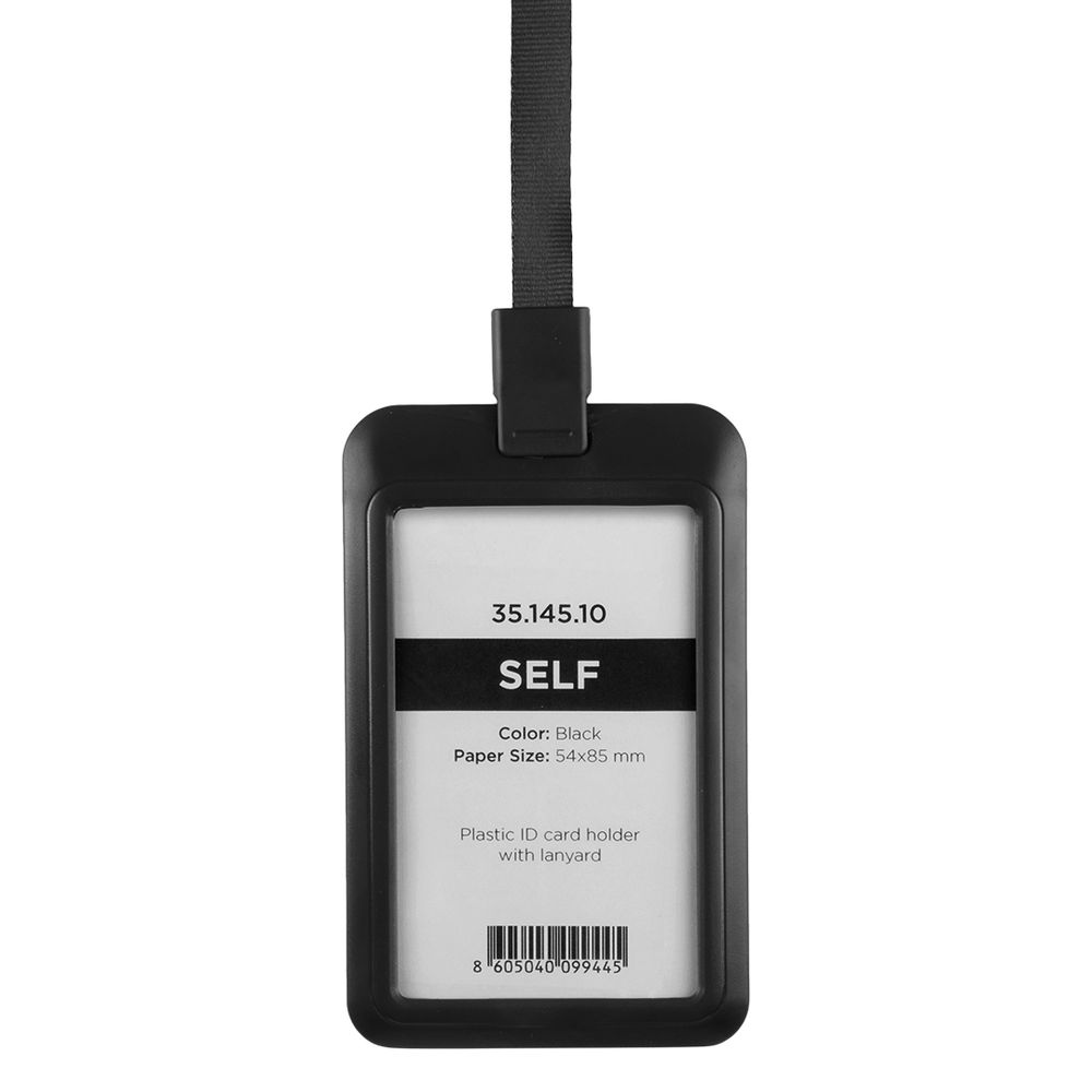 SELF,plast.uložak za ident.karticu s trakicom,crni slika 2