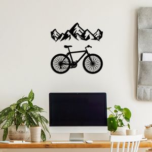 Wallity Metalna zidna dekoracija, Mountain And Bicycle - M