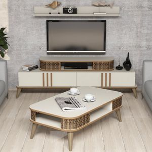 Eylül - Set namještaja za dnevnu sobu u krem boji