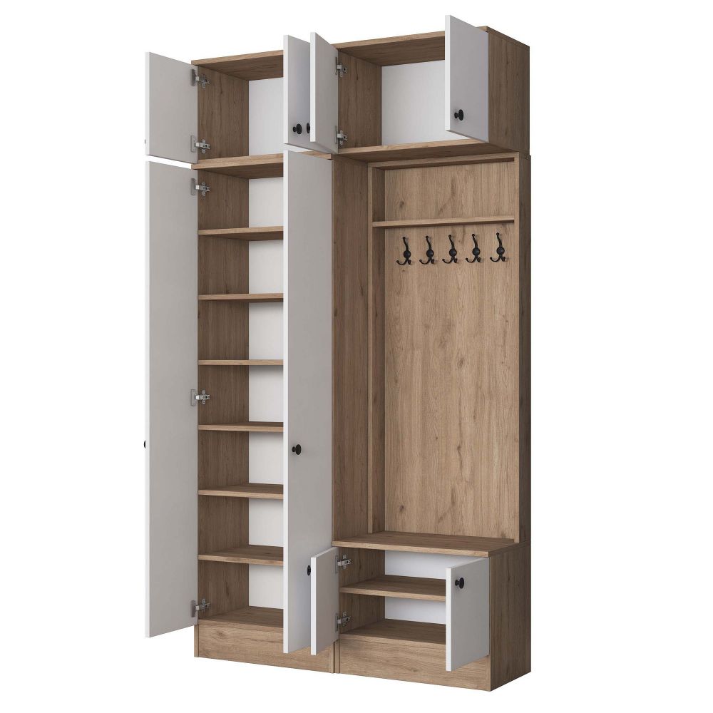 Hall stand EA144 - 3838, boja / nijanse orah, bijela slika 12