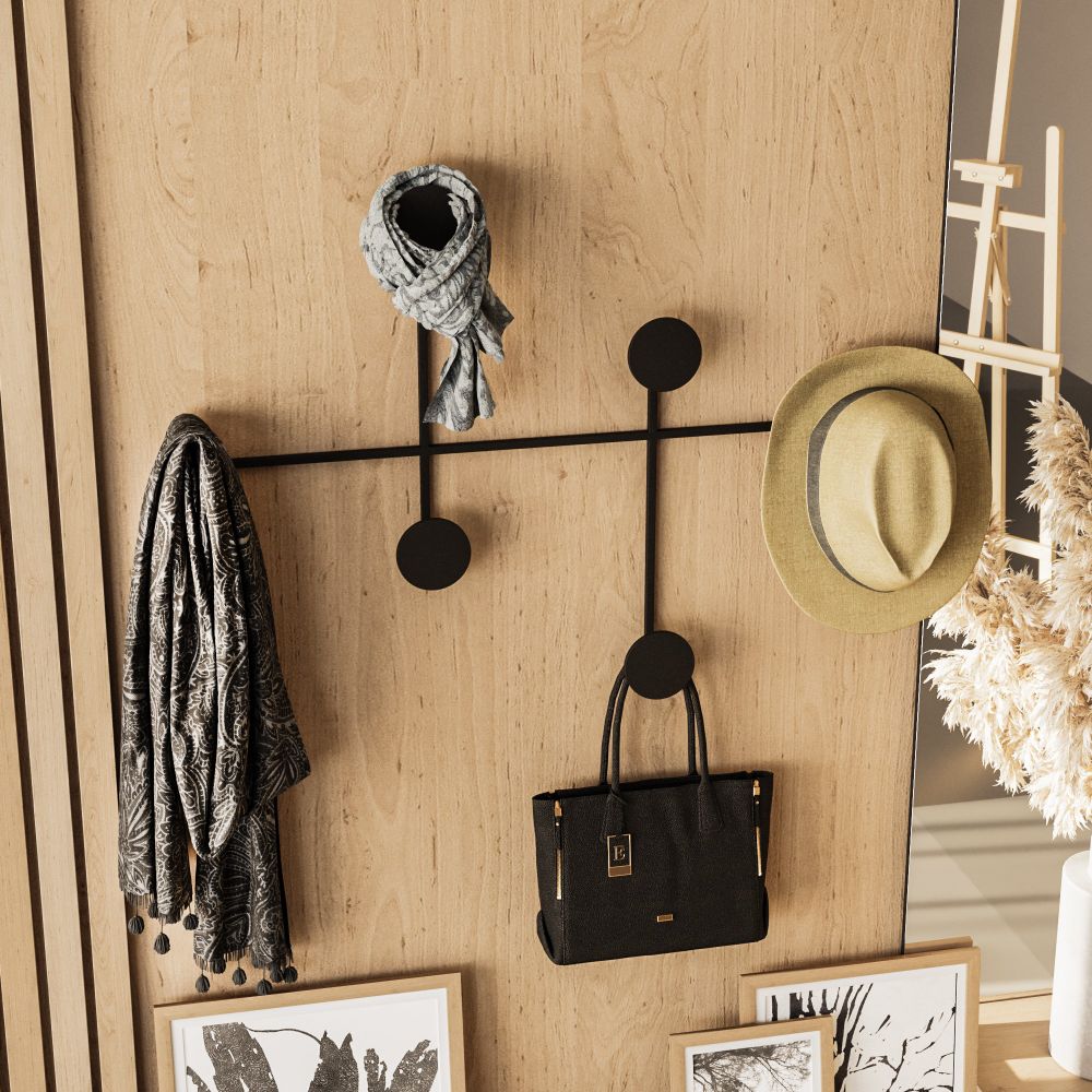 Metal wall hook Dama, colour: black slika 3