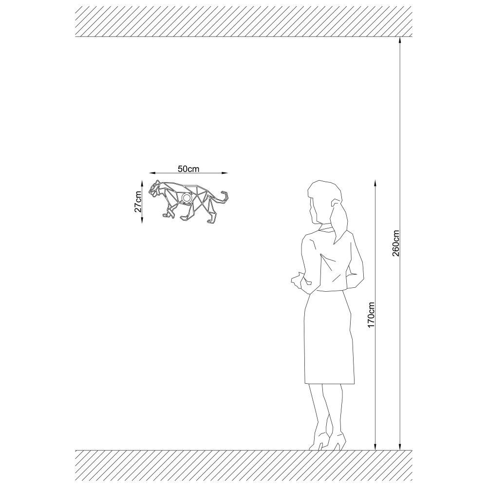 W-044 Crna Zidna Lampa slika 3