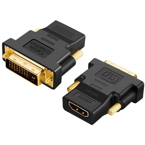 Linkom Adapter DVI (24+1) na HDMI (m/ž) crni slika 1