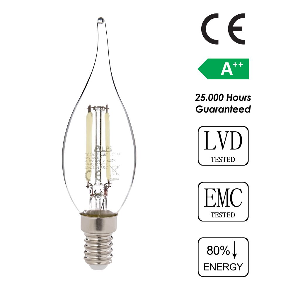 LED Sijalica E14 Kıvrık - Bijela Prozirna slika 3