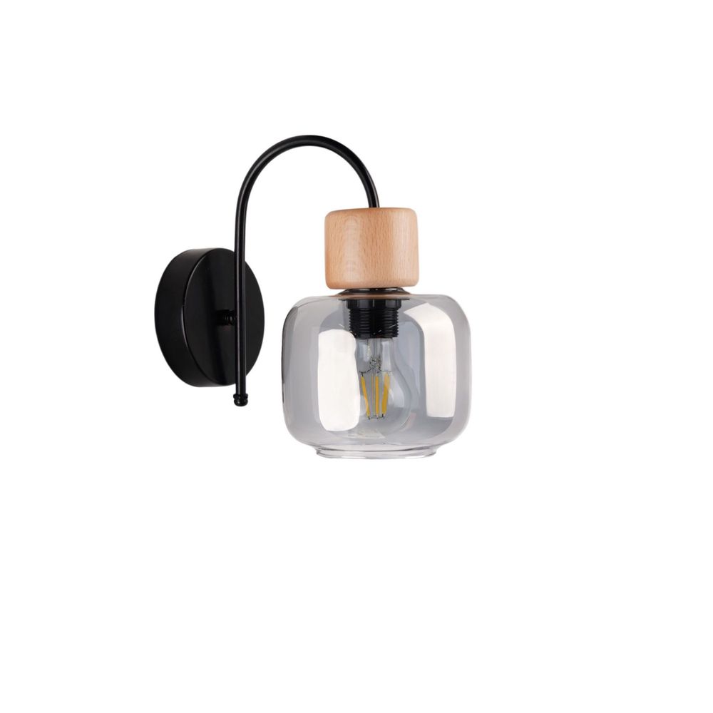 Opviq Zidna lampa 922, siva, hrast, crna slika 2