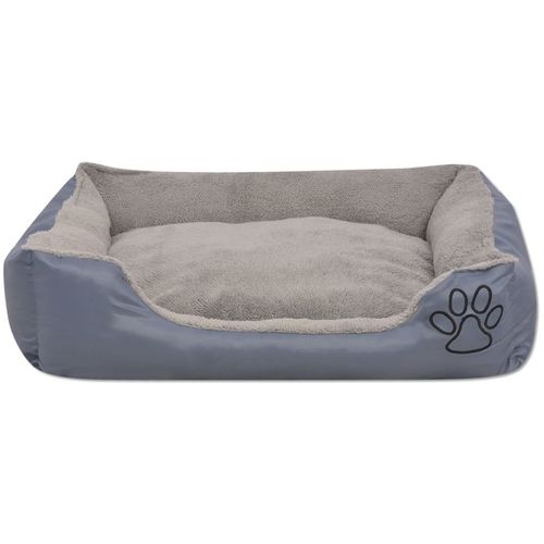 Krevet za pse s podstavljenim jastukom veličina L sivi slika 23