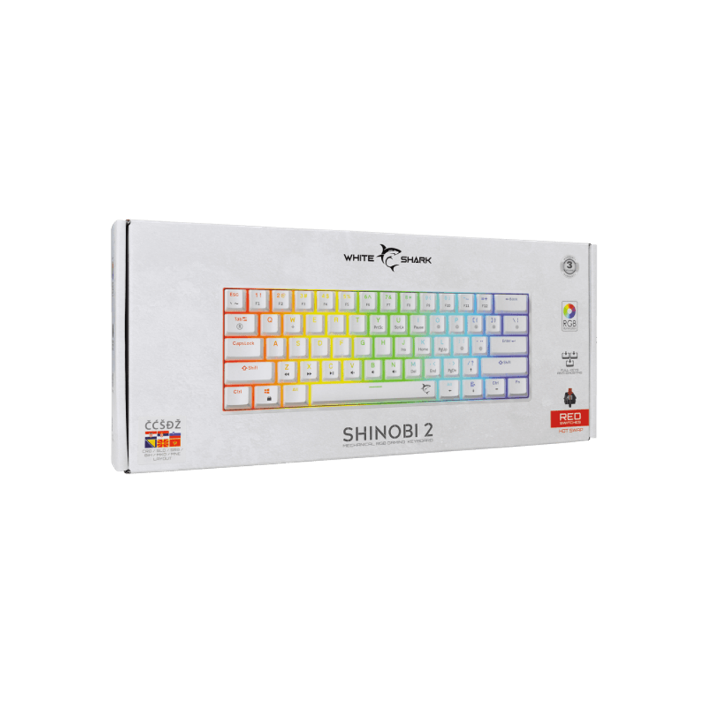 WHITE SHARK Tastatura GK-004212 SHINOBI-2 / HR, crveni prekidač slika 5