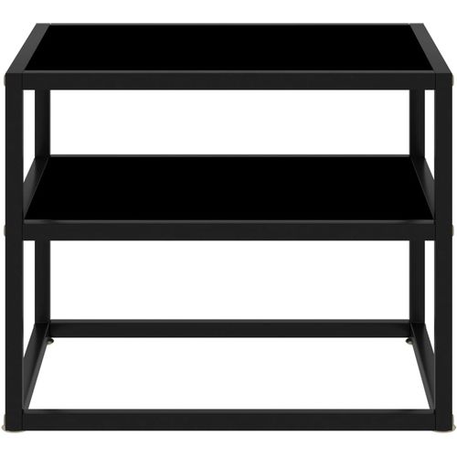 Konzolni stol crni 50 x 40 x 40 cm od kaljenog stakla slika 8