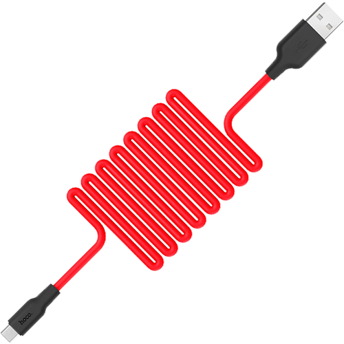 hoco. USB kabel za smartphone,silikonski,1.2 met, 2 A,crno/crveni - X21 Silicone USB type C, Black/Red slika 4