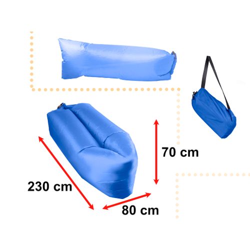 Madrac na napuhavanje Lazy bag 230x70cm plavi slika 3