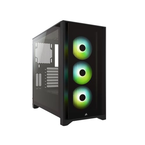 Kućište CORSAIR iCUE 4000X Mid-Tower ATX kaljeno staklo bez napajanja RGB crna slika 1