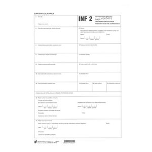 XIII-152 INF INFORMATIVNI OBRAZAC- UNUTARNJA PROIZVODNJA POSTUPAK KOD VIŠE CARINARNICA INF2; List, 21 x 29,7 cm