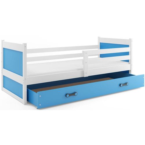Drveni dečiji krevet Rico - belo - plavi - 200x90 cm slika 2