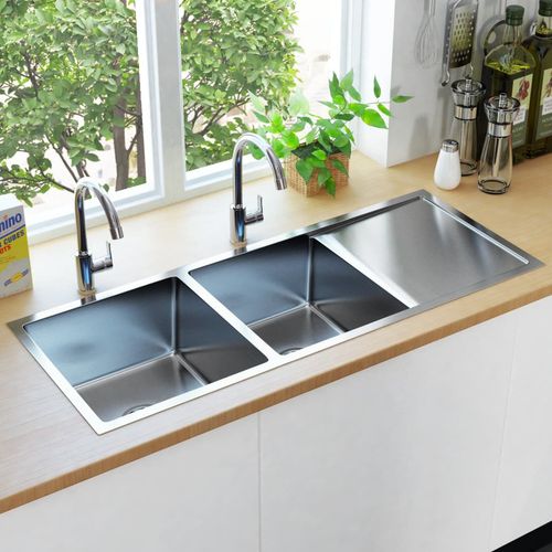 Ručno rađeni kuhinjski sudoper s cjedilom od nehrđajućeg čelika slika 42
